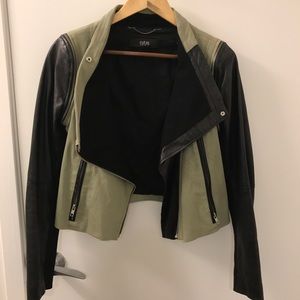 Cut25 by Yigal Azrouël Leather Combo Zip Jacket
